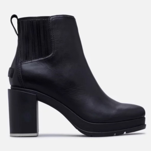 SOREL Margo Chelsea Boot - Women's size 9.5 - Heeled / Waterproof Black Boot - Picture 3 of 10